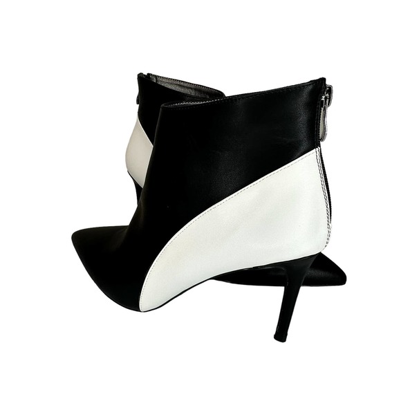 Women Stiletto Ankle Boots Size 7.5 High Heel Pointed Toe Black White NEW - Picture 4 of 15